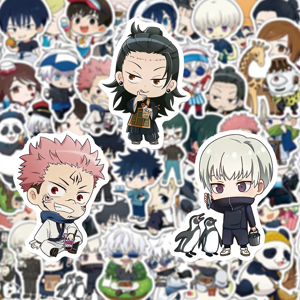 

10/30/50pcs Q Version Anime Jujutsu Kaisen Cartoon Stickers Cute Decals for Kids Toy DIY Suitcase Phone Bike Kawaii Sticker Gift