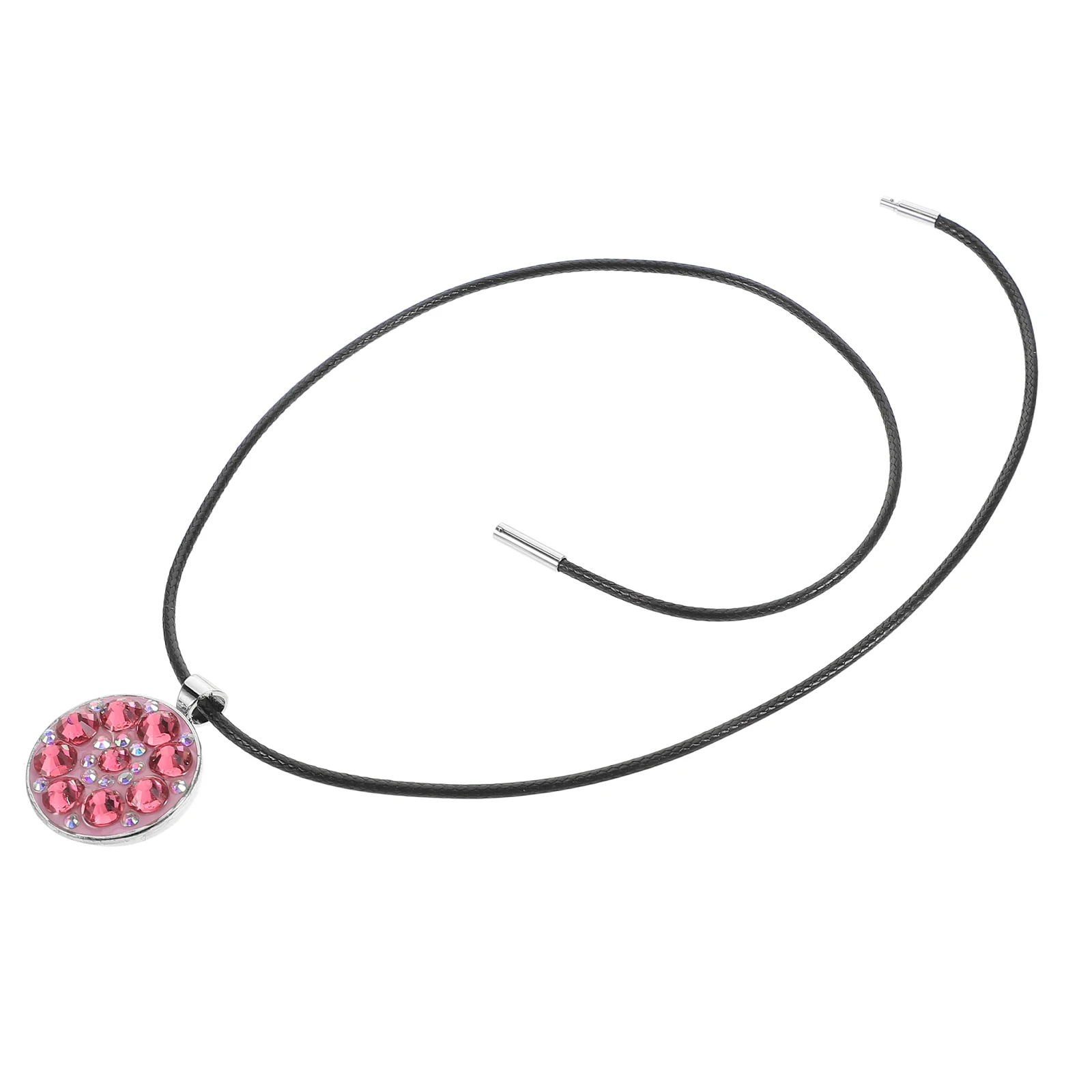 

Crystal Hat Clip Necklace Red Glass Pendant Marker Durable Golf Themed Accessories Elegant Design Ladies Golf Ball Marker