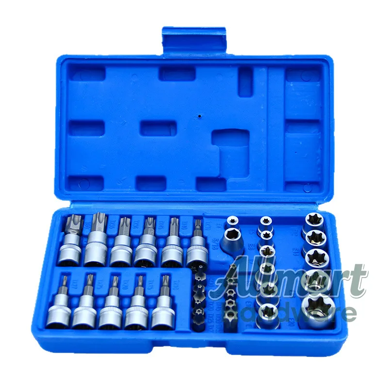 

Набор для извлечения поврежденных и сломанных винтов и гаек, 34 предмета, для удаления обжатых болтов, инструмент для авторемонта и разборки