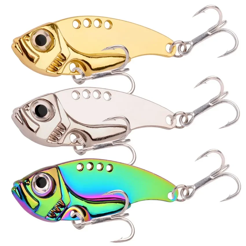 Metal Vib Blade Fishing Lure 3g 7g 10g 15g 20g Sinking Vibration Spinner Bait 3D Eyes Winter Artificial Vibe for Bass Pike Perch