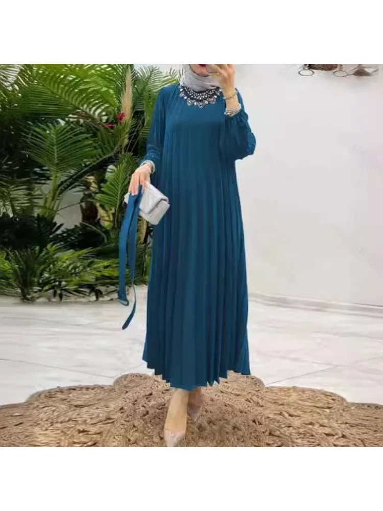 

New Muslim Robes Middle East Saudi Arabia Eid Prayer Abaya Plus-size Solid Color Dress Robes Turkey Islamic Robes Kaftan Abayas