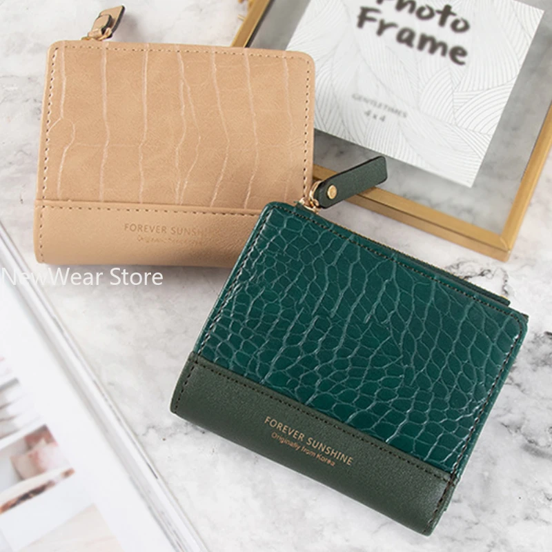 Crocodile Print Women Wallet Small Female Zipper Coin Purses Luxury Designer Card Holder Short Clutch Ladies High Quality Solid