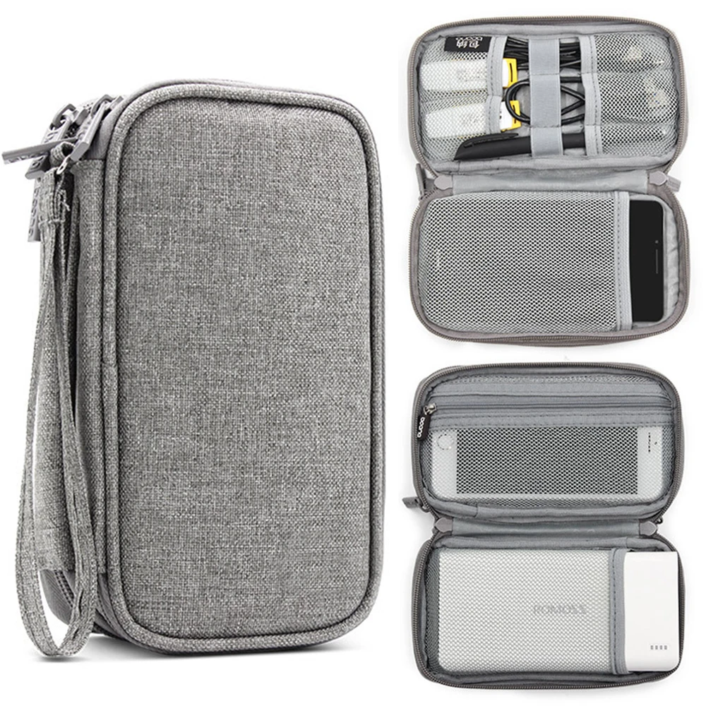 

Double Layer Electronic Organizer Bag, Travel Gadget Bag For USB Cable, SD Card, Hard Drive, Power Bank, Chargers etc.