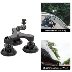 Sheingka Car Phone Action Camera Holder Hand Pump Suction Cup 360° For GoPro Insta360 X4 X3 DJI Action Smart Phone Accessories