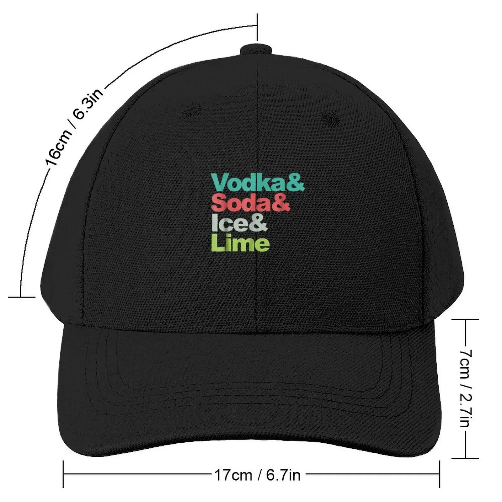 Funny Wine Lover Drinking Vodka Soda Ice Lime Baseball Cap Snapback Cap beach hat Women's Golf Wear Men's