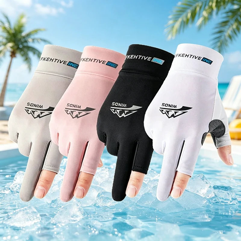Unisex Fingerlose Handschuhe UV-Sonnenschutz Halbfingerhandschuhe zum Angeln Paddeln Segeln Rudern - Sporthandschuhe
