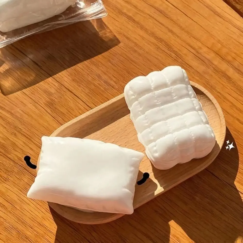 Fun Squishy Soap Fidget Toy Square Soap Squishy Texture Squeeze Toys Milk White Slow Rebound Sensory Toy Office Use