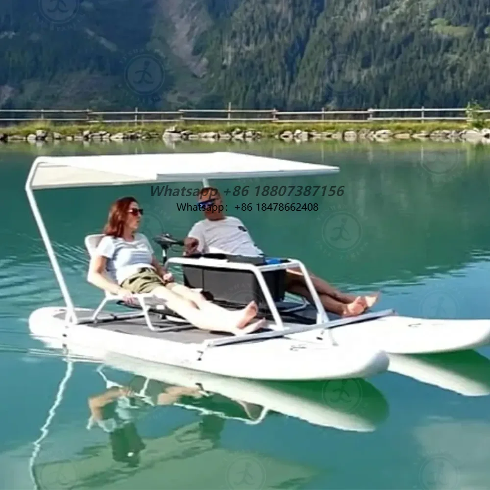 

Factory custom durable recreational fishing pontoon portable inflatable catamaran inflatable water bike for sale