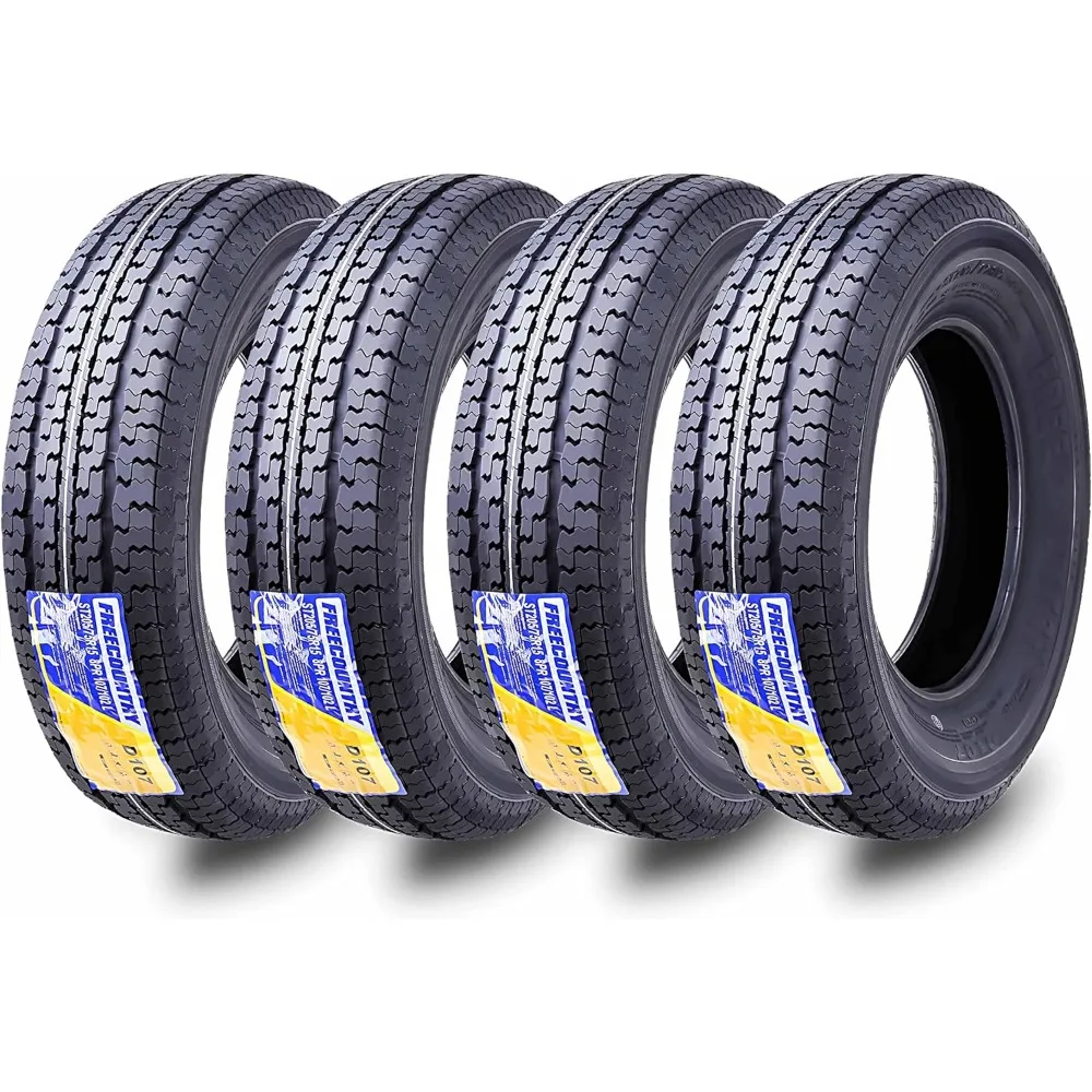 

Grand Ride Set 4 Trailer Tires ST205/75R15 205 75 15 8-Ply Load Range D Steel Belted Radial w/Featured Side Scuff Guard 8mm Tre