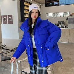 Tooling Jacket Winter 2022 New Down Jacket Korean Version Mid-length Loose Hooded Waistband To Overcome Women's Thick Coat