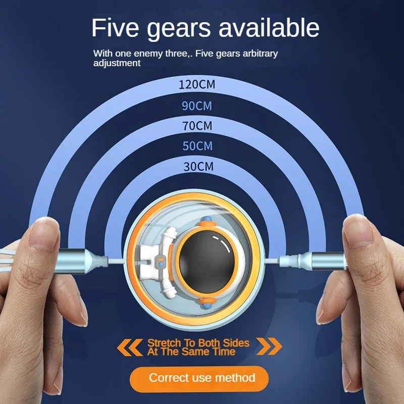 كابل USB 100 وات ثلاثة في واحد قابل للسحب للشحن السريع والبيانات USB صغير من النوع C مناسب لهواتف iPhone وAndroid وXiaomi وHuawei