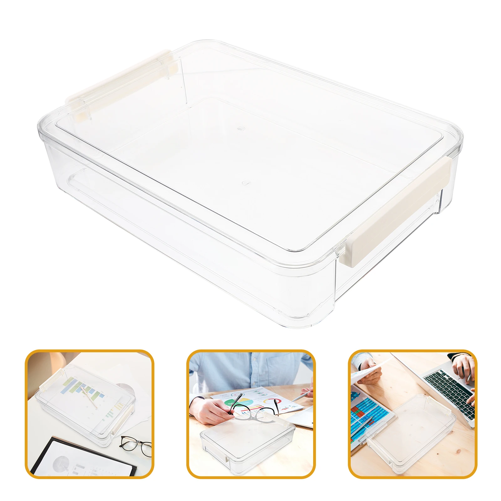 

Clear Plastic A4 Size Large Clear Plastic Bins For Storage With Lids Container With Lid Capacity Document Storage Container