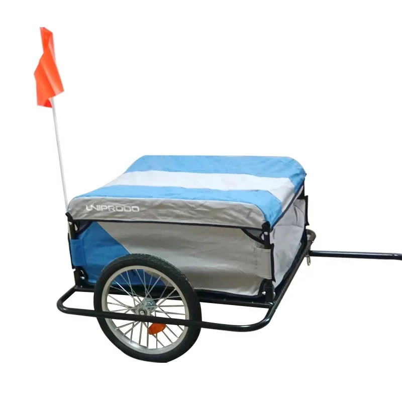 Bike Cargo Trailer Bicycle Rear Mounted Luggage Trailer Foldable Multifunctional Debris Trailer Shopping Cart Pet Trailer