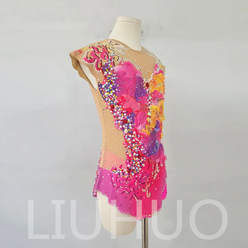 LIUHUO Rhythmic Gymnastics Leotard Competitive Cheerleading Performance For Children