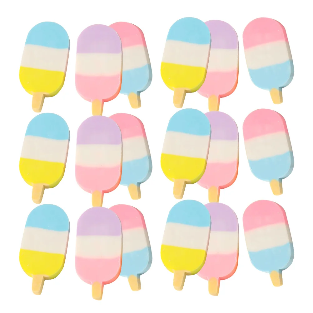 

24pcs Ice Cream Erasers Mini Portable Pencil Erasers For Drawing Sketching Bulk Stationery Cartoon Shaped Rubber Student