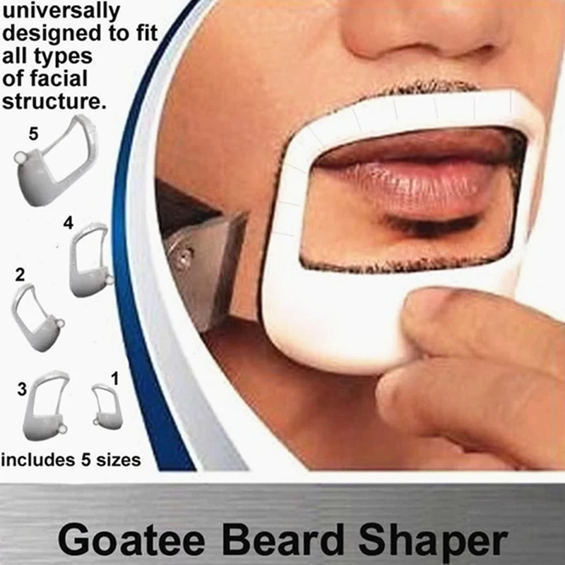 5Pcs/set Men Beard Styling Tool Men Beard Goatee Shaving Template Beard Shaving Face Care Modeling Grooming Gift 5 Sizes