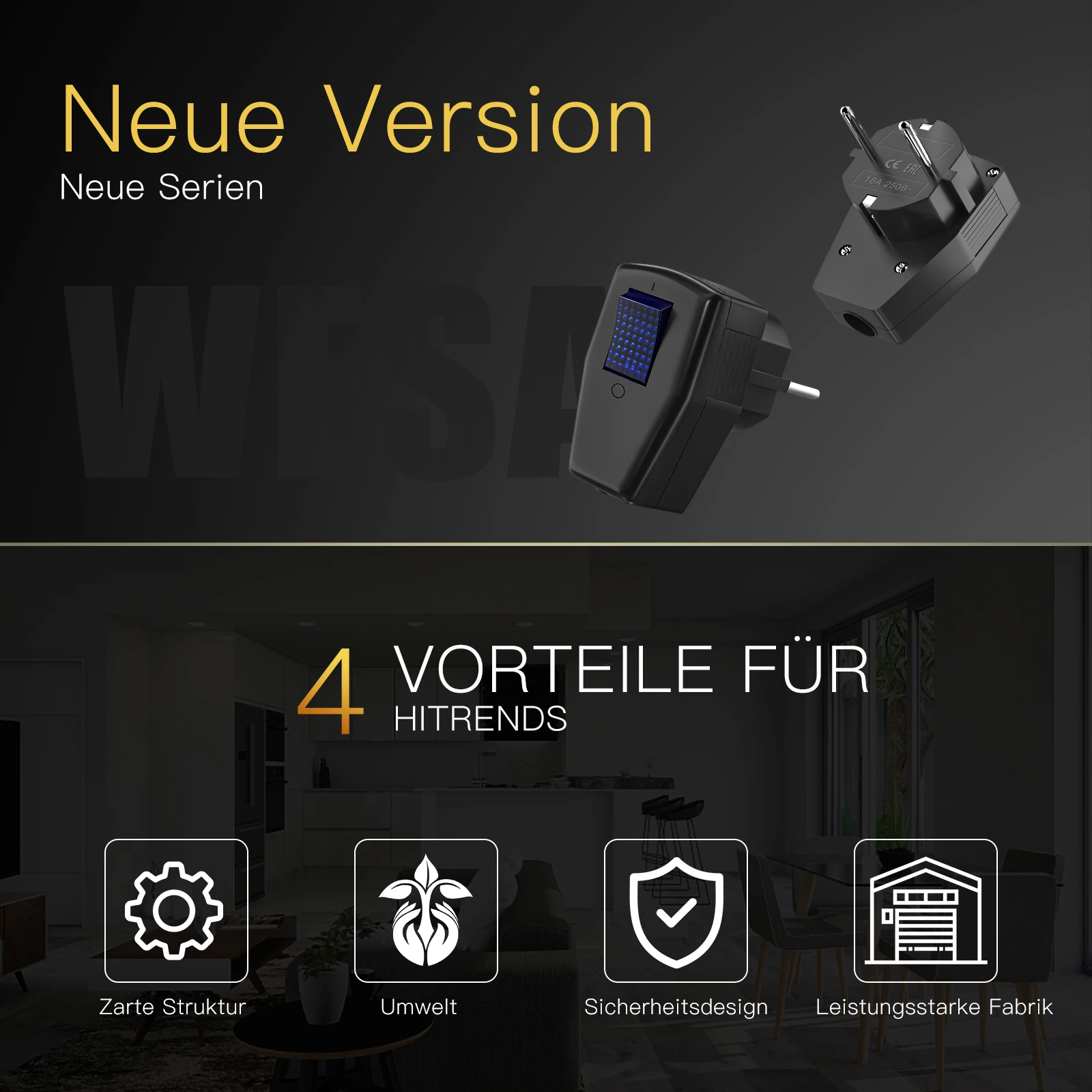 3pack Germany Male Electrical Socket with ON/OFF Swtich, EU European Rewireable Power Plug Adapter Schuko Wire Plug Converter image 2