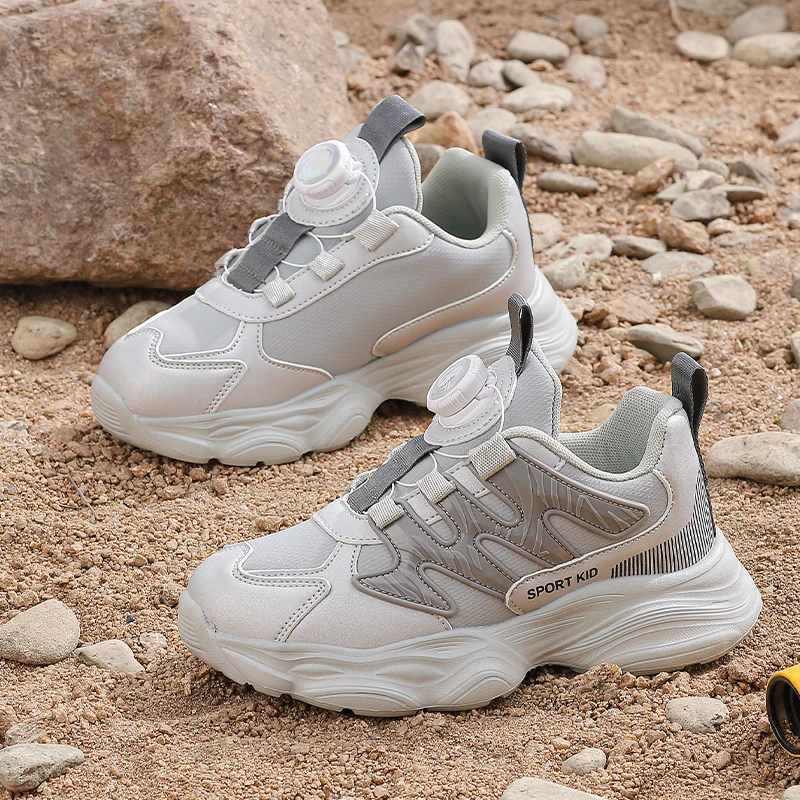 

Autumn Hot Selling Leather Childrens Sports Shoes Outdoor Rotating Buckle Running Shoes Lightweight Foot Protection Casual Shoes
