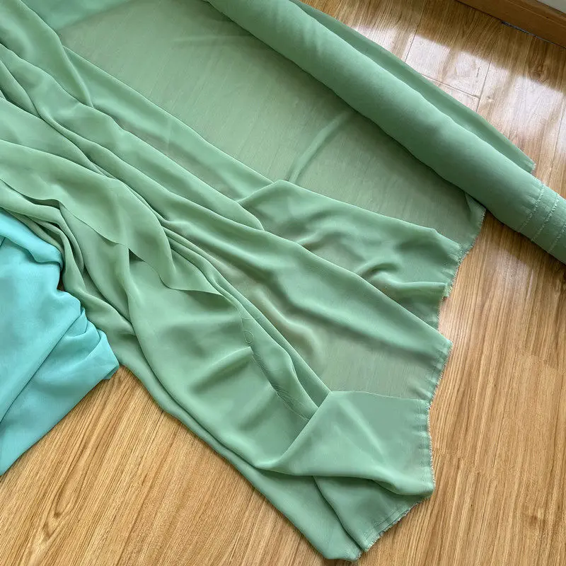 Green Soft Flowy 100D Semi-Sheer Chiffon Fabric for DIY Dresses Gowns Festival  Wedding Backdrop Decor Sheer Curtain Drapes