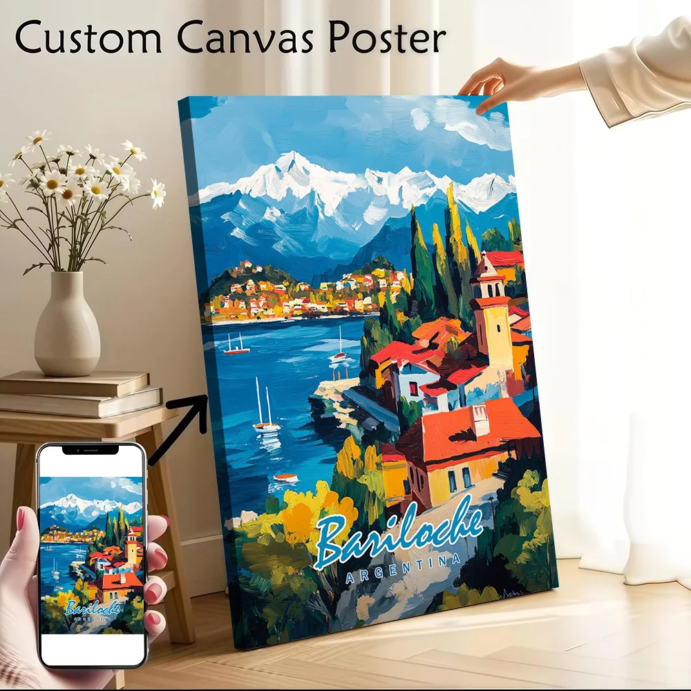 Decoración Estética de Bariloche, Argentina, Pintura en Lienzo, Póster de Arte para Pared, Impresión de Fotos Personalizada, Pintura Moderna para Fanáticos, Decoración del Hogar