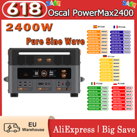 Oscal Powermax2400 2400W 1872Kwh Portable Power Station Dual Speaker 1.2H Fast Charging, App Control Led Light 16 Outputs