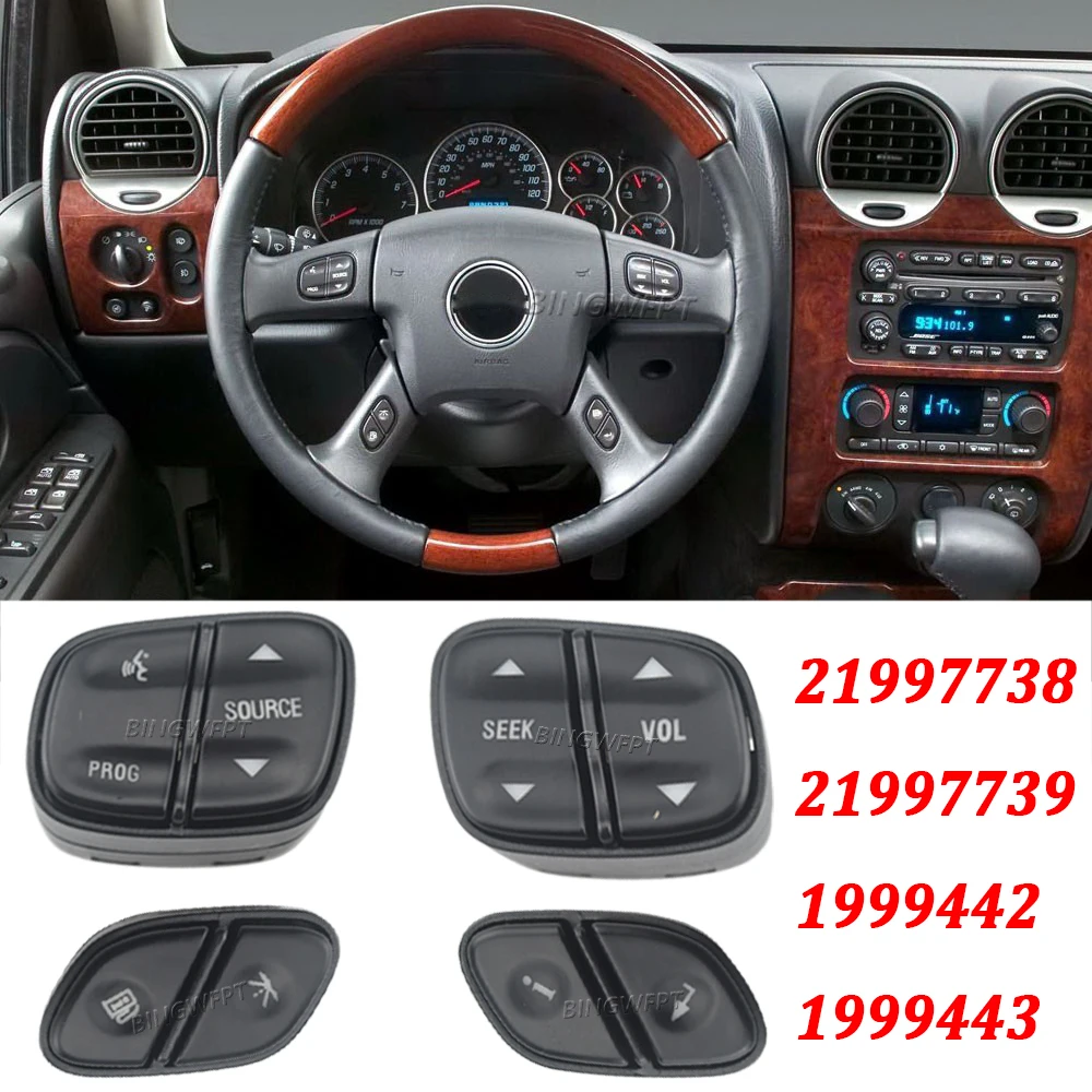 With LED Light Steering Wheel Radio Source Switch 1999442 For GMC Yukon Hummer H2 Chevrolet Avalanche Silverado Tahoe