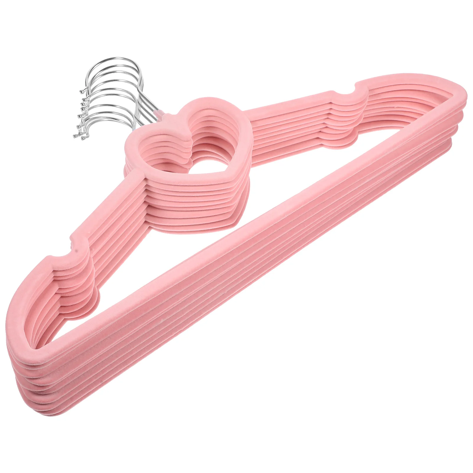 Velvet Love Hanger Clothes Pink Velvet Hangers for Skirt Plastic Heart Shaped with Swivel Hook Closet Clothing Coat