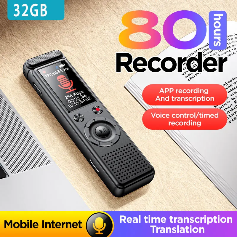 

Mini Voice Activated Recorder 32GB - Phone Recording, A-B Repeat, Portable MP3 Player