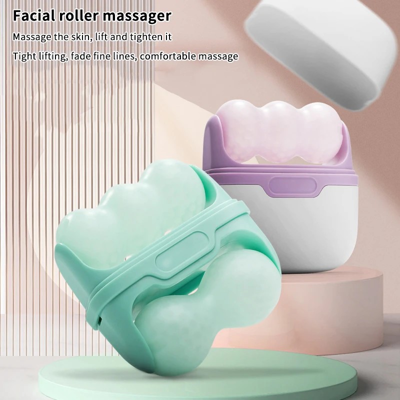 

Ледяной валик с двойной головкой для лица, глаз, отечности, мигрени, облегчения боли и мелких травм, холодная терапия, массажный ролик для ухода за кожей