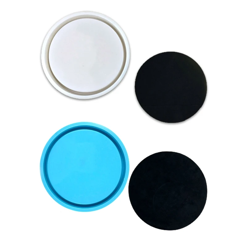 Large Tray Resin Mold Round Serving Tray Silicone Mold with Circle Platter Epoxy Casting for DIY Jewelry Dishes