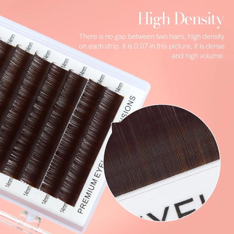 Song Lashes Dark Brown Eyelash Extensions Korean PBT Material C/CC/D Curls 0.07mm Thickness Makeup Tools