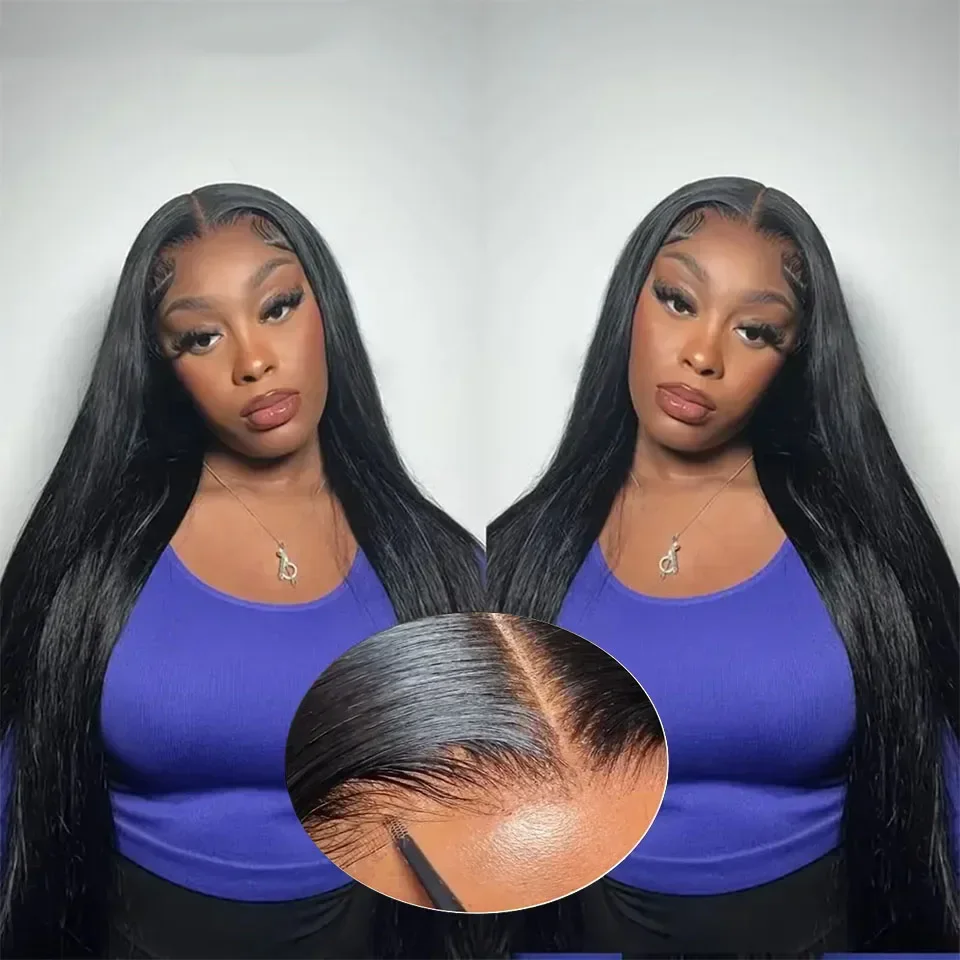 Pre-Cut Glueless Wig Bone Straight Easy Go Human Hair 6x4 5x5 Transparent Lace Closure Wig For Black Women Brazilian Remy Hair