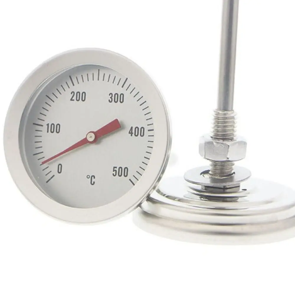 ميزان حرارة للشواء من الفولاذ المقاوم للصدأ ، مقياس درجة حرارة شواية اللحم ، طهي الطعام ، إكسسوارات أدوات المطبخ ، الفضة ، 0-~ ℃