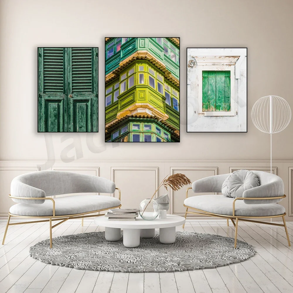 Green Prints - Photography Print  - Wall Art - Green White Wall Art  - Green - Rustic Wall Art - Malta -