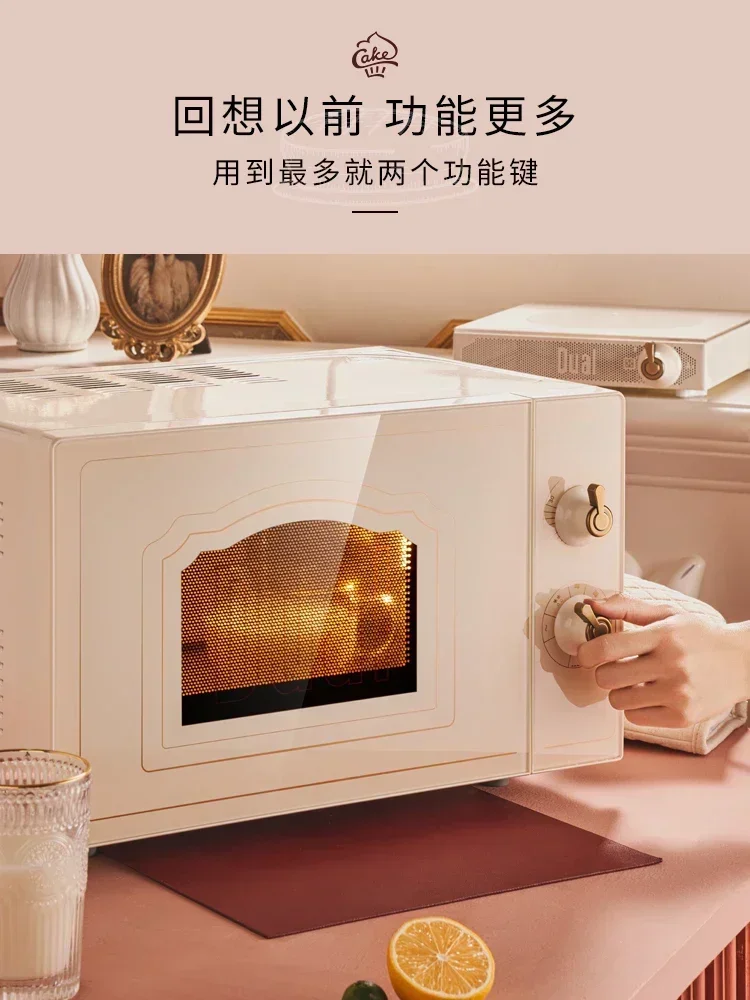 Forno de onda de luz, forno de microondas retro doméstico mini onda de luz plana aço inoxidável 220v microondas