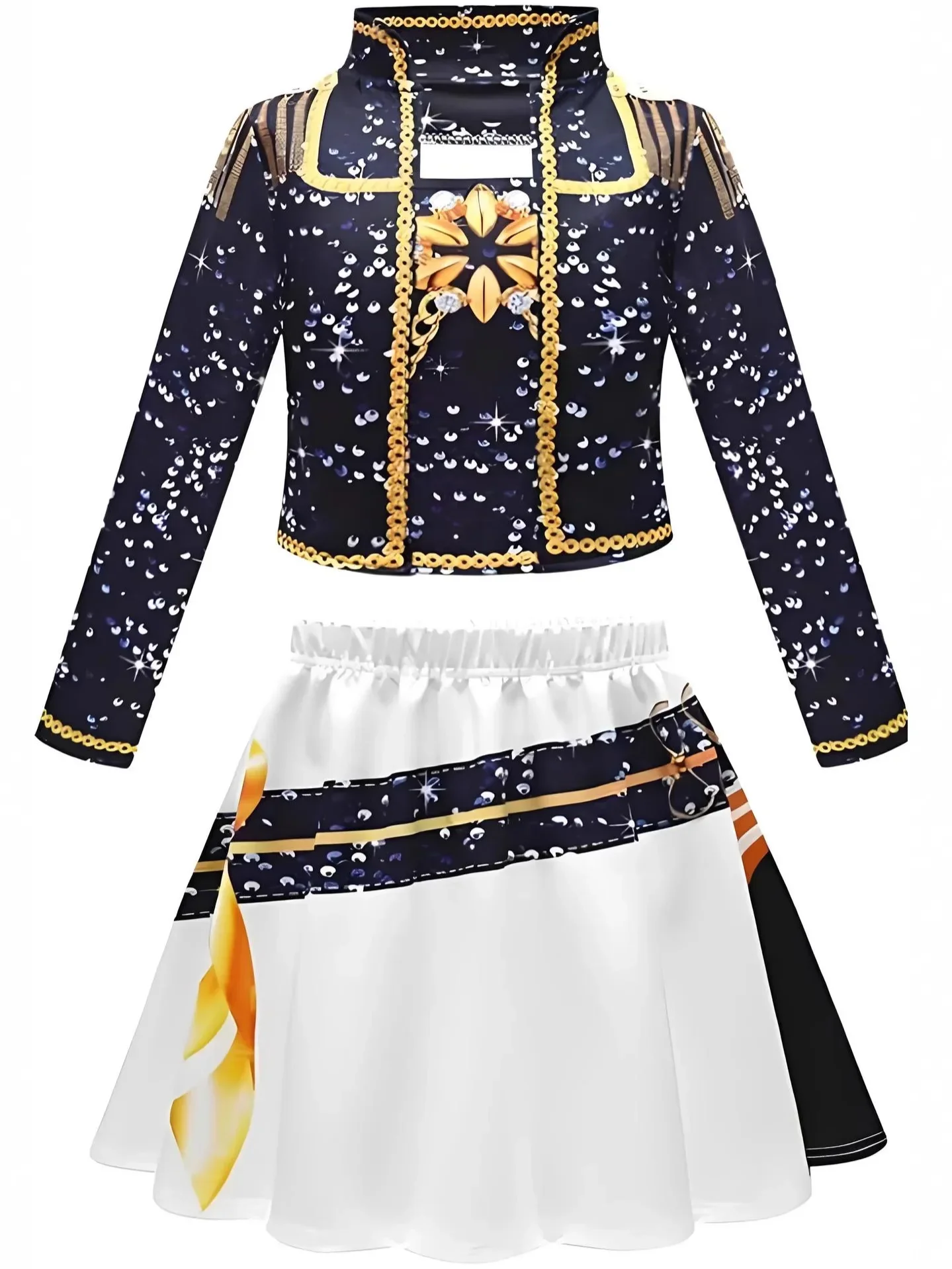 Dziecięcy strój cosplay K-pop Rumi Zoey Huntrix z nadrukiem 3D Demon Hunters Mira, kostium sceniczny dla dzieci, zestaw ubrań na Halloween.