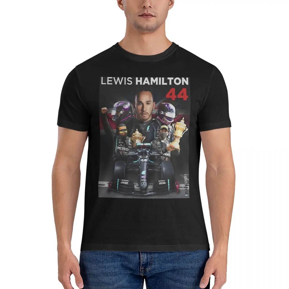 Men's T-Shirts Its Hammer Time 44 - Yellow Vintage 100% Cotton Tees Short Sleeve Lewis Hamilton T Shirt Crewneck Gift Idea