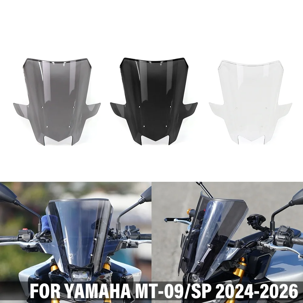 

Лобовое стекло мотоцикла, увеличенное гоночное спортивное стекло для YAMAHA MT-09 MT09 2024-2026, ветрозащитный комплект, ветрозащитный комплект