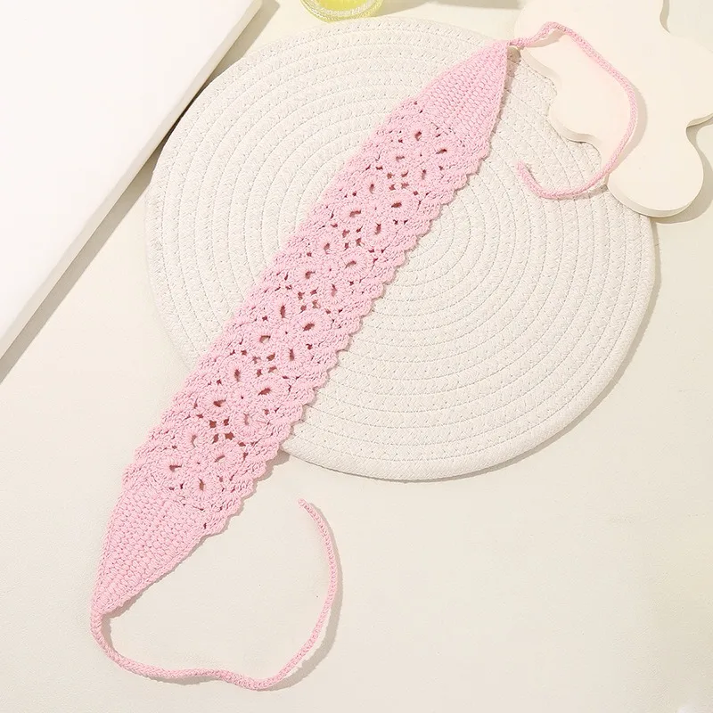 1 gestricktes Haarband mit Blumenmuster, buntes gewebtes Band, vielseitiges Haar-Accessoire, süßes Mädchen-Haarband – Detail 1