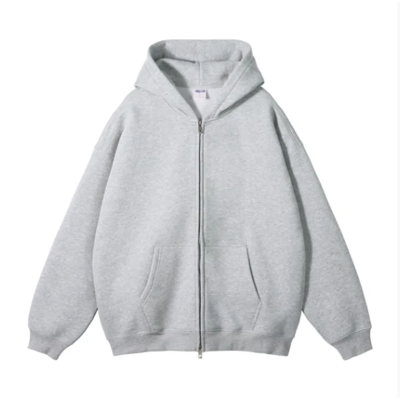 Podzimní zimní teplá dlouhá šedá bomber bunda s kapucí s dlouhým rukávem a velkou kapsou na zip, bunda pro ženy, ležérní svrchní oblečení, kabát - náhled 3