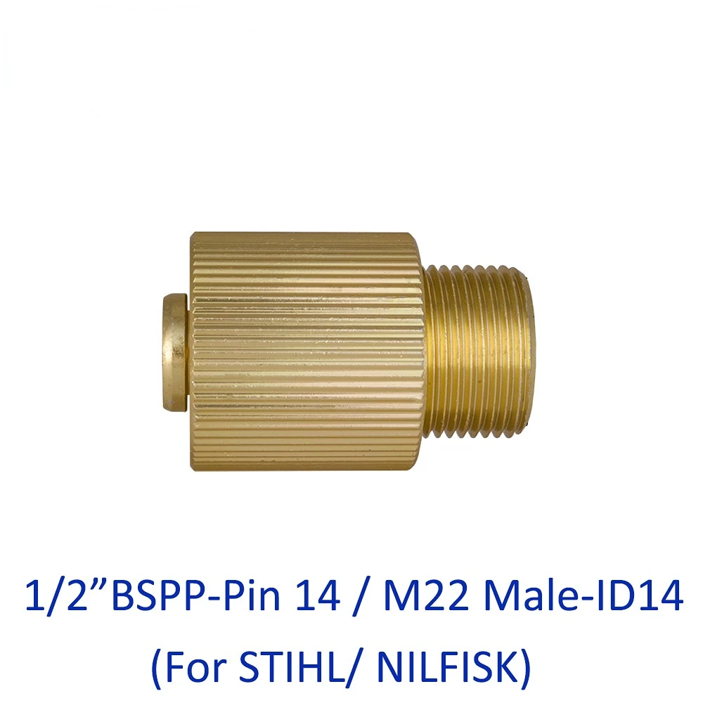 

High pressure washer car washer outlet connector adapter converting 1/2"BSPP to M22 Male for STIHLE NILFISK