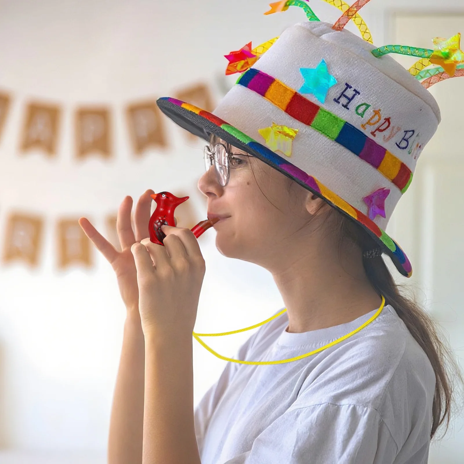 

6Pcs Bird Whistles Ceramic Water Call Musical Educational Lanyards Lightweight Kids Use Bird Whistle Whistle for Kids