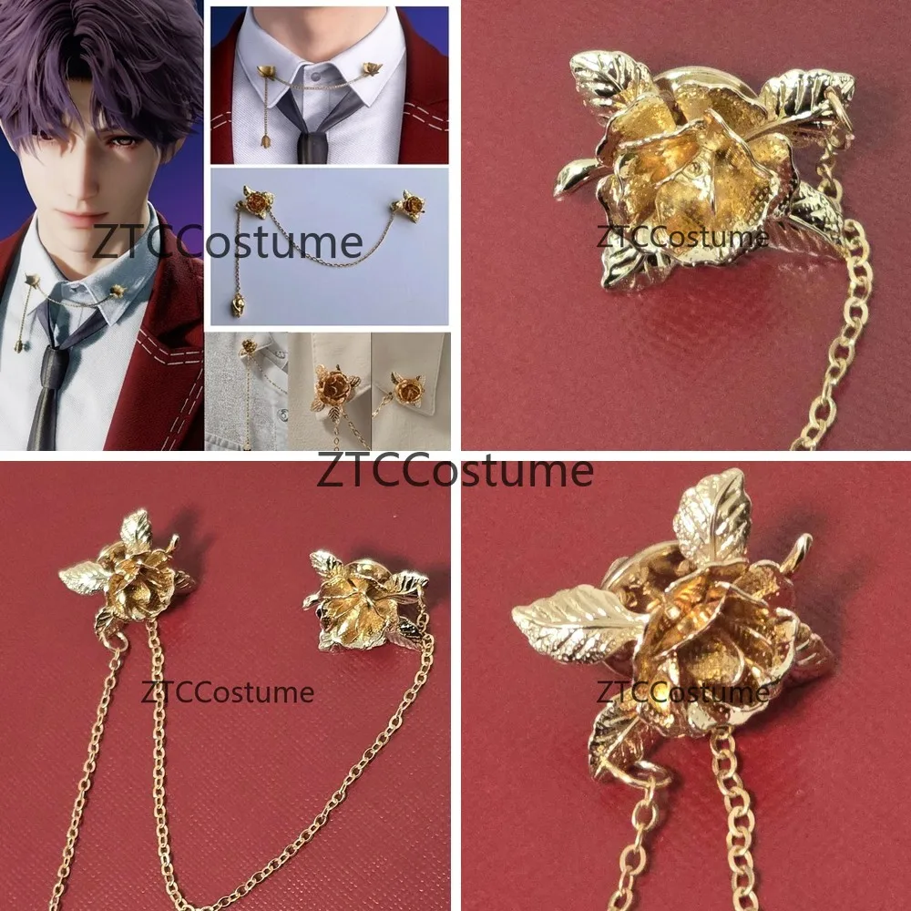 

Rafayel Brooch Cosplay Accessories Anime Rose Scorching Kiss Necklace Handmade Gift for Women Men
