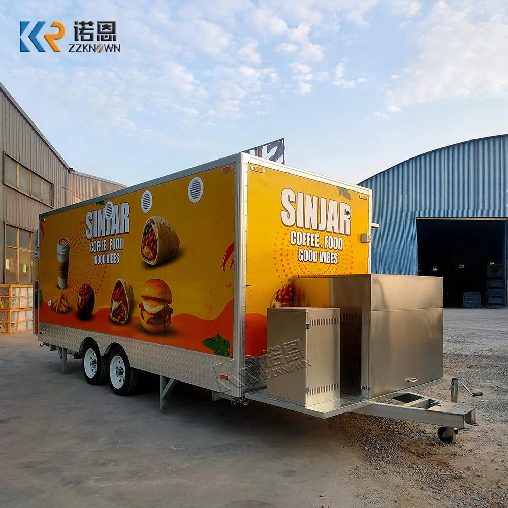 European and USA Standard Mobile Shaved Ice Trailer for Sale Icecream Truck Coffee Trailer Commercial Fast Food Truck for Sale