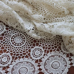 1Yard  Lace Fabric For Party Wedding Dress High Quality White Milk Silk African Lace Fabrics Sewing Clothing Accessories