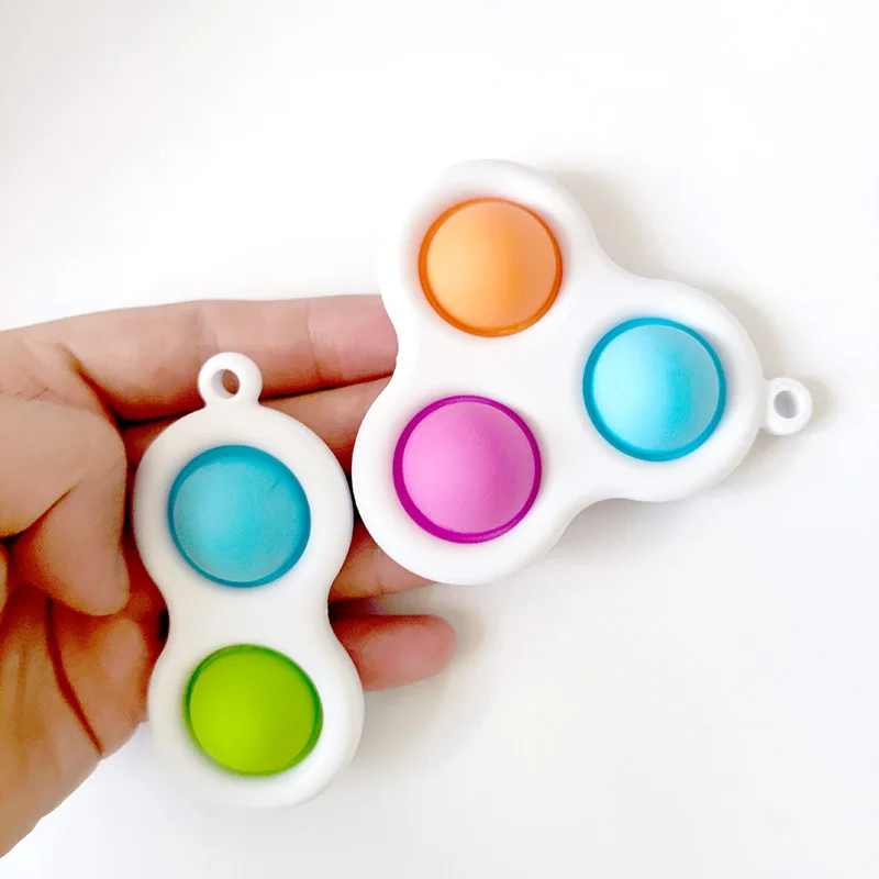 2pcs Finger Bubble Music Keychain Stress Relieving Fashion Toy with Pressing Sports Board Stress Relieving Key Pendant Birthday