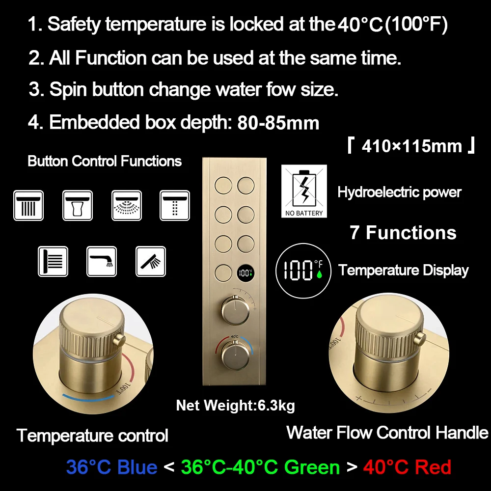 7 Functions Dual Spa Experience for Lovers Shower System Set Hygienic Shower for Bathroom Accessories Thermostatic Faucets Mixer