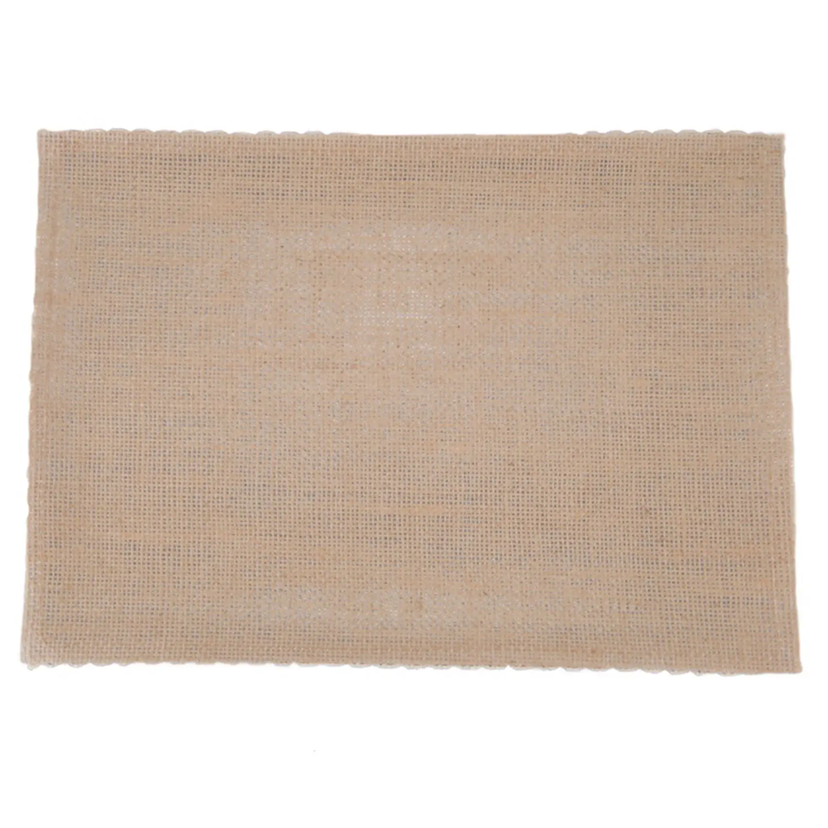AA81-24Pcs Linen Table Mat Lace Placemat Set Natural Jute Woven Tableware Mat Wedding Party Decoration
