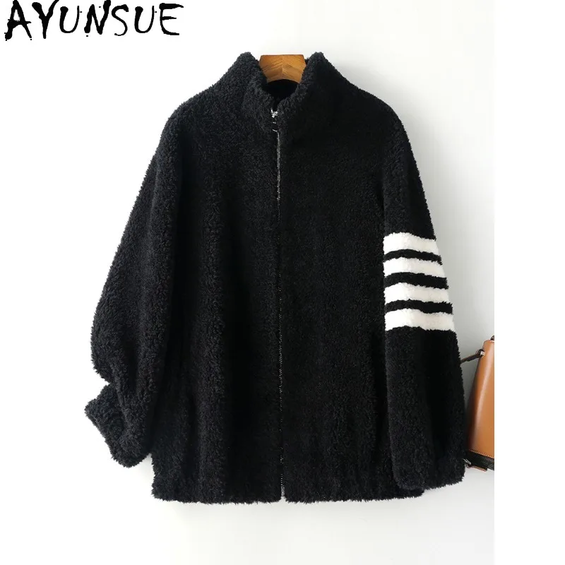 AYUNSUE 100% معاطف صوف للمرأة ملابس عصرية كورية 2025 معطف شتوي قصير للسيدات ملابس نسائية غير رسمية Ropa De Mujer