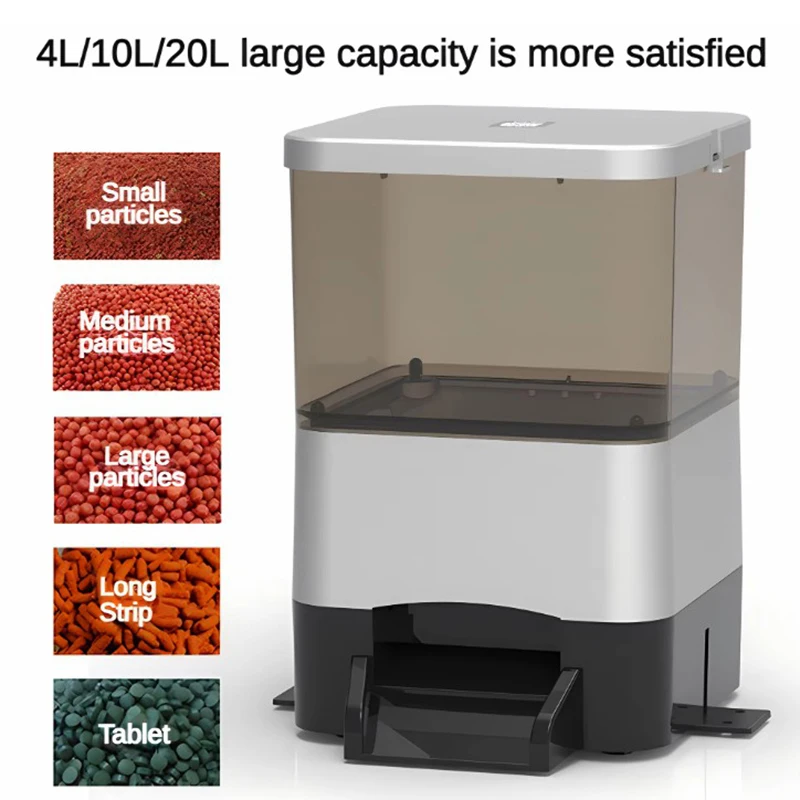 Hot Selling Intelligent Automatic Fish Koi Feeder WiFi Control Pond Shrimp Feeder EV810SW Auto Fish Feeding Machine 4L 10L 20L